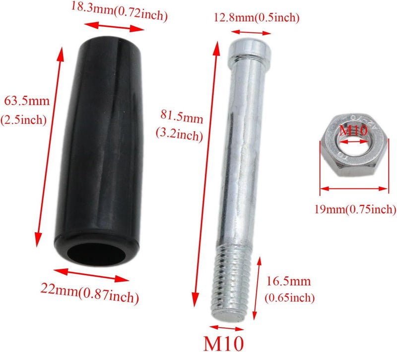 yukata Revolving Handle Lathe Handle Marine Winch Handle Trailer Jack Handle Crank Handwheel M10 Threaded Handle with nut 2pcs - Image 4